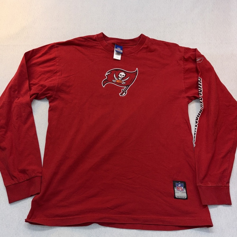 Tampa Bay Buccaneers Reebok NFL On Field Long Sleeve Shirt Men's Red Used‎ Large